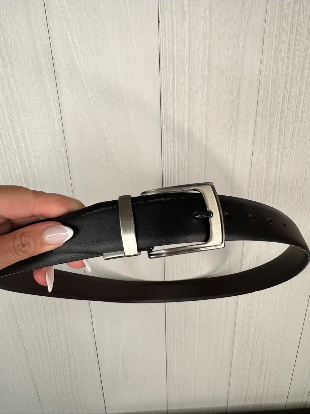 English Laundry Men's Reversible Leather Belt in Black and Brown